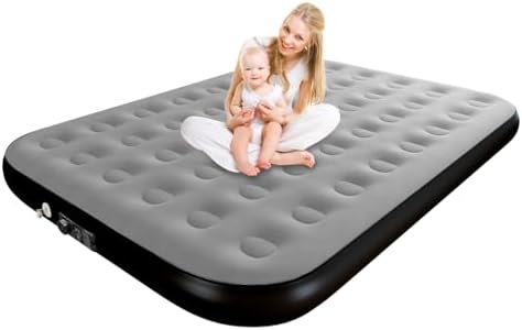 Queen Air Mattress with Built-In Pump - Inflatable Bed for Home Soft Velvet Top 10 Queen
