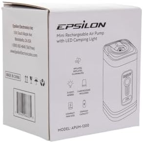 Epsilon Portable Air Pump 5 Nozzles Ultra-Fast Electric 1200mAh Air Pump with Light