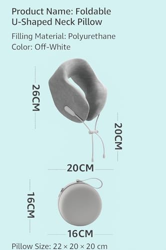 Ergonomic Airplane Neck Pillow with Washable Cover Compact TravelErgonomic Design 360 Support for Comfort