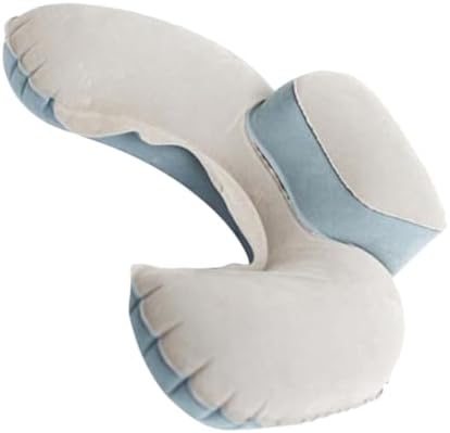 2pc Travel Neck Pillow with Hood Inflatable Memory Foam Pillow for Car Plane Outdoor