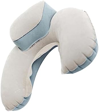 2pc Travel Neck Pillow with Hood Inflatable Memory Foam Pillow for Car Plane Outdoor