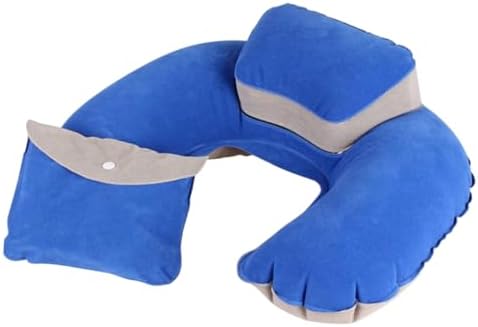 Romanisba Inflatable U-Shaped Travel Pillow With Earplugs For Neck Support Comfort