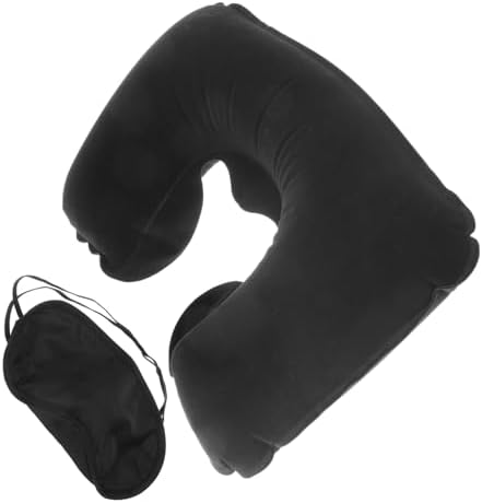 MAGICLULU Inflatable Neck Pillow with Eye Mask Travel Set