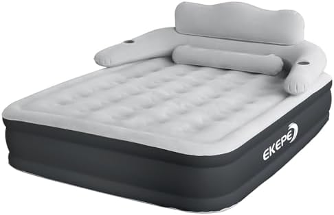 EKEPE 18-in Air Mattress with Headboard - Perfect for Camping and Home Use