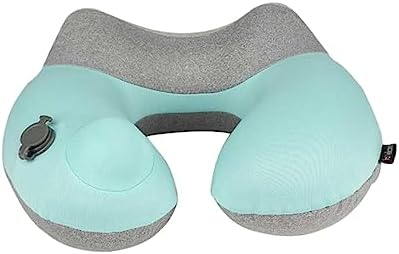 Adjustable Inflatable Pillow Ergonomic Design for Neck Pain Relief Grey