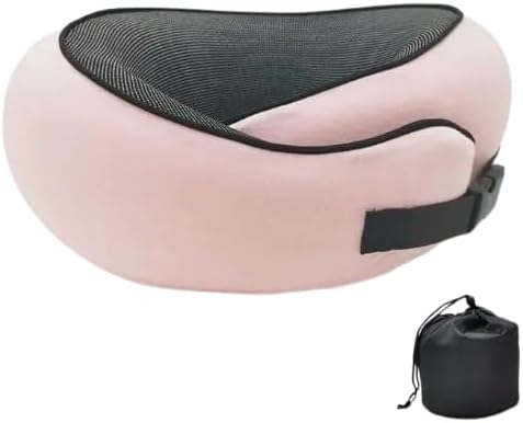 Premium Memory Foam Soft Travel Neck Pillow Snail Shape Cover Machine Washable Support for Airplane Car Office Naps