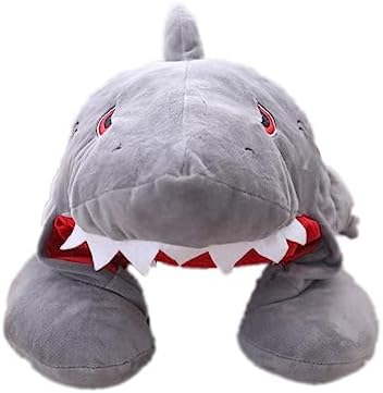 Goofy Shark Hat Travel Neck Pillow for Car and Airplane Sleep