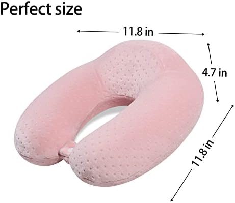 Gosider U-shape Memory Foam Travel Pillow Pink - Comfortable Airplane Pillow for Head and Neck Support