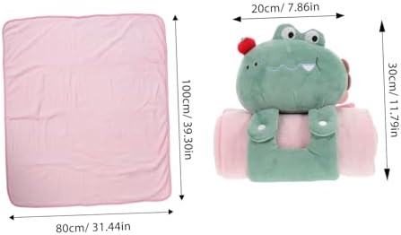 Milisten Foldable Cartoon Pillow and Blanket for Travel and Car