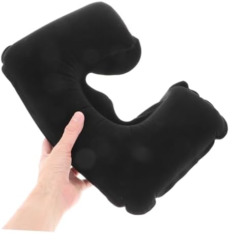 Healifty 1 Set Inflatable Travel Pillow Shaped Neck Support with Eye Mask