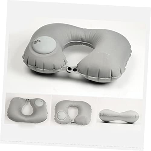 U-Shaped Neck Pillow with Automatic Inflator 2-Piece Set for Travel Comfort