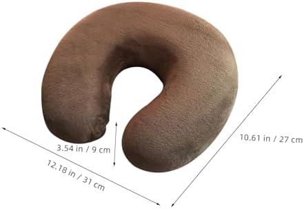 Unomor Memory U-Shaped Neck Pillow for Neck Support Comfortable Travel Pillow Coffee Color