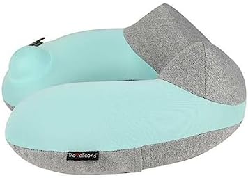 Adjustable Inflatable Pillow Ergonomic Design for Neck Pain Relief Grey