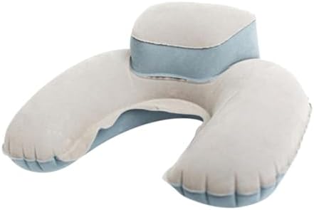 2pc Travel Neck Pillow with Hood Inflatable Memory Foam Pillow for Car Plane Outdoor