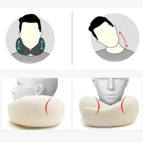 Memory Foam Travel Neck Pillow Perfect for Airplanes Offices Cars Black