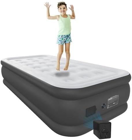 Thick Velvet Texture 18 Air Mattress with Built-In Pump for Camping Home