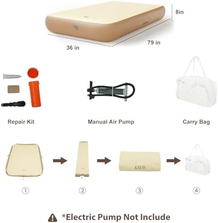 KNUO Twin Air Mattress Infinite Fiber 1000lbs 30-day