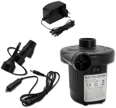 Electric Air Pump 2-in-1 with 3 Nozzles 230V 12V Multi-Freiburgger for Inflatable Mattresses Boats