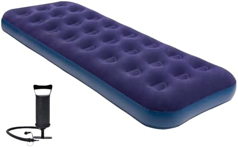 Durable Single-Sized Air Mattress with Pump for Camping and Home Use