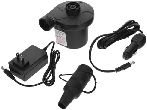 Zerodeko Compact Inflatable Mattress Inflator with Nozzles for Travel Pools Boats and Camping