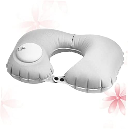 U-Shaped Neck Pillow with Automatic Inflator 2-Piece Set for Travel Comfort