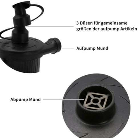 Electric Air Pump 2 in 1 Inflate Deflate with 3 Nozzles 230V12V