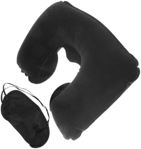 Inflatable Travel Pillow Neck Support Noise-Reducing Eye Mask Earplugs