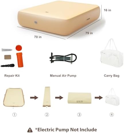 1000 LBS Support King Air Mattress with Infinite Fiber Structure