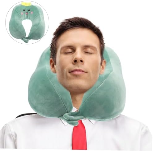 Amosfun Travel Neck Support Pillow for Airplane Train Car