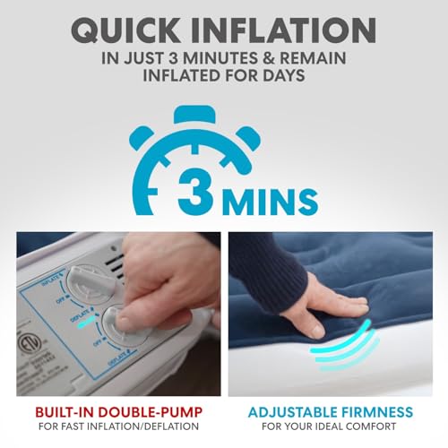 Simpli-Magic Luxury Air Mattress Built-in Pump for Home and Camping