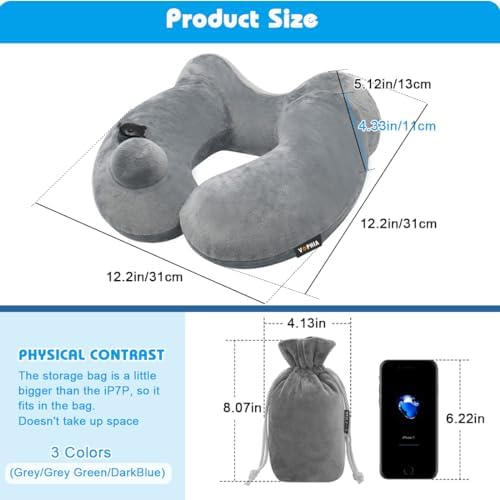 VOPHIA Inflatable Airplane Footrest Neck Pillow