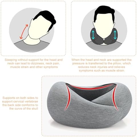 Adjustable Memory Foam Travel neck Pillow with Support for Airplanes Comfortable for Long Flights and Extensive Use