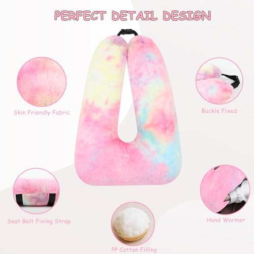 Kids Travel Pillow - Rainbow Pink