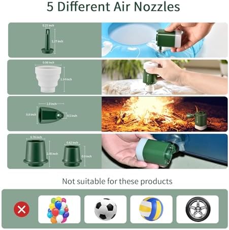 Mini Portable Battery Air Pump Rechargeable Compact for Travel Camping