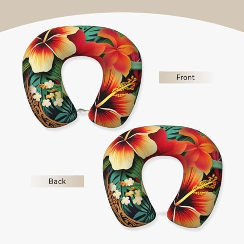 Hawaiian Style Memory Foam Travel Pillow Neck Support for Plane Car Home Comfort