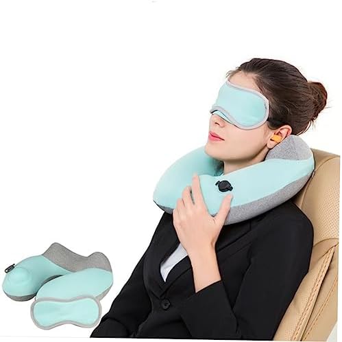 MAGICLULU Inflatable U Shape Neck Pillow Travel Set