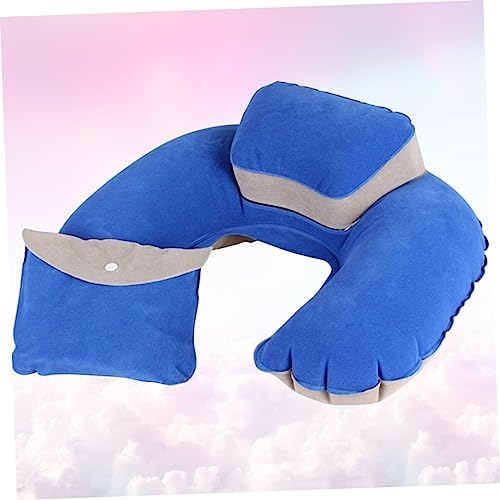 Inflatable U-Shape Travel Pillow with Earplugs Neck Support
