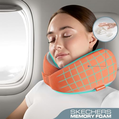 Skechers Memory Foam Travel Pillow Orange