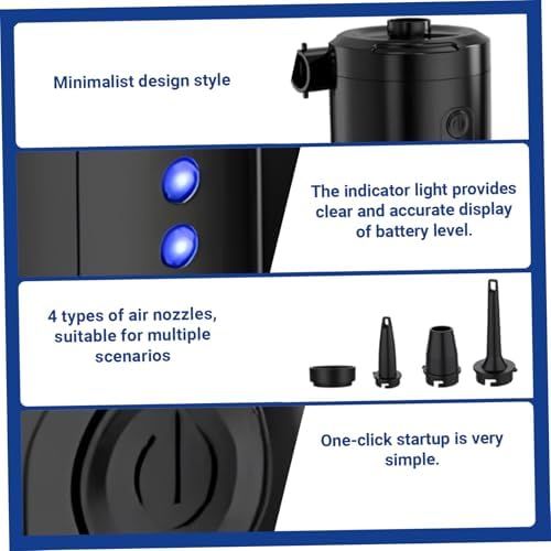Yeory Mini Air Mattress Pump Rechargeable with 4000Pa suction for Pool Floats Mattresses More