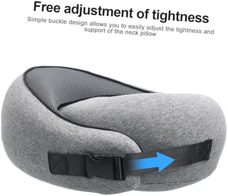 Unomor Travel Neck Support Pillow Memory Shaped for Airplane Train Car Comfort