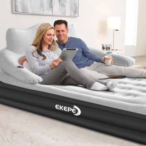 EKEPE 18-in Air Mattress with Headboard - Perfect for Camping and Home Use
