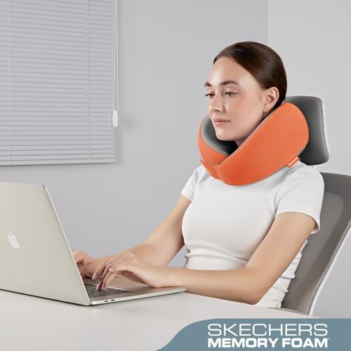 Skechers Memory Foam Travel Pillow Orange