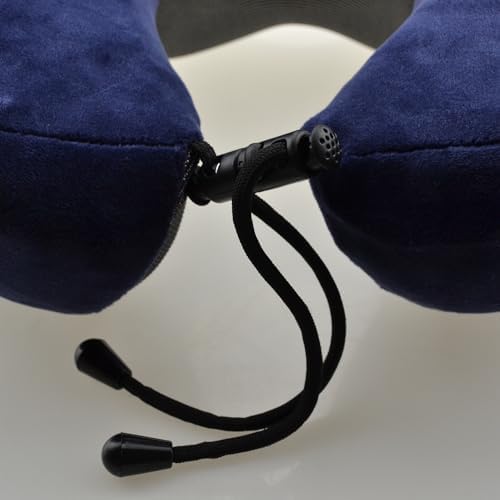 Bi-Trust U-Shape Memory Foam Travel Pillow Neck Support Head Rest Car Plane Cushion - Dark Blue