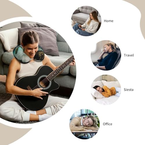 Ergonomic Travel Pillow Memory Foam Airplane Pillow for Neck and Head Support Buckle-Ready for Oxygen