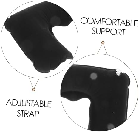 Healifty 1 Set Inflatable Travel Pillow Shaped Neck Support with Eye Mask