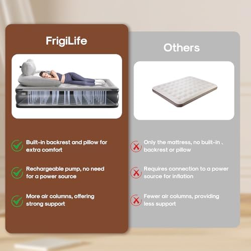 FrigiLife Air Mattress Queen with Pump