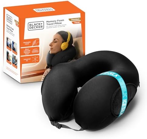 BLACKDECKER Ergonomic Memory Foam Travel Neck Pillow