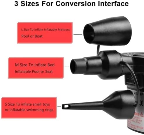 Electric Air Pump 2-in-1 with 3 Nozzles 230V 12V Multi-Freiburgger for Inflatable Mattresses Boats
