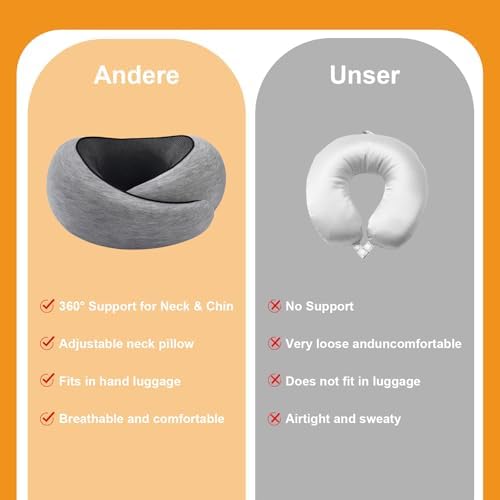 Adjustable Memory Foam Travel neck Pillow with Support for Airplanes Comfortable for Long Flights and Extensive Use