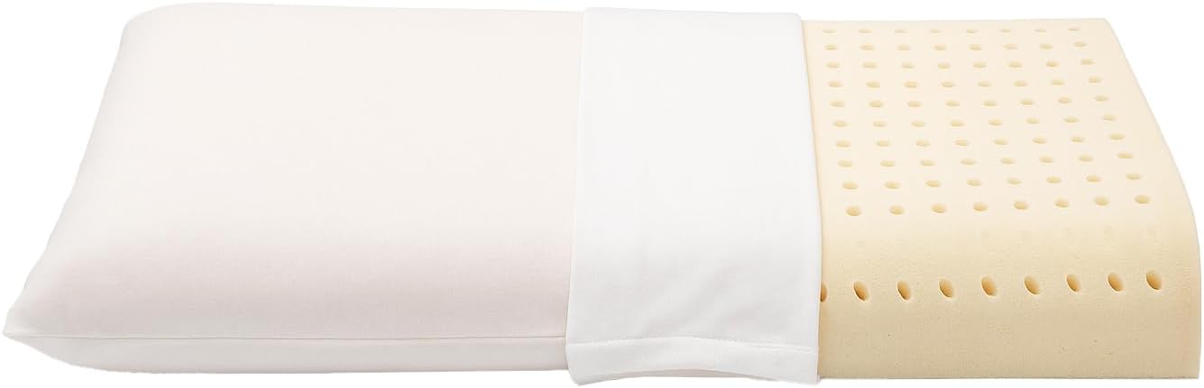 Travel Size Pillow Organic Contour with Cotton Cover Protector and Pillowcase GOLS GOTS Certified